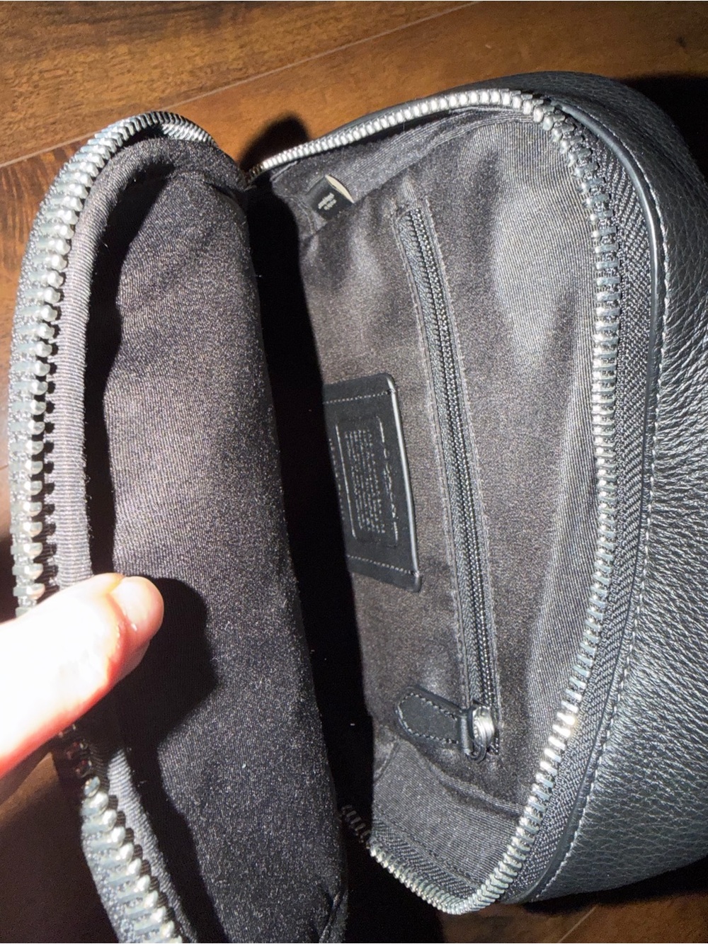 Coach Black Pebbled Leather Men's Crossbody Belt Bag Ethan pack retail $378 - Picture 6 of 10